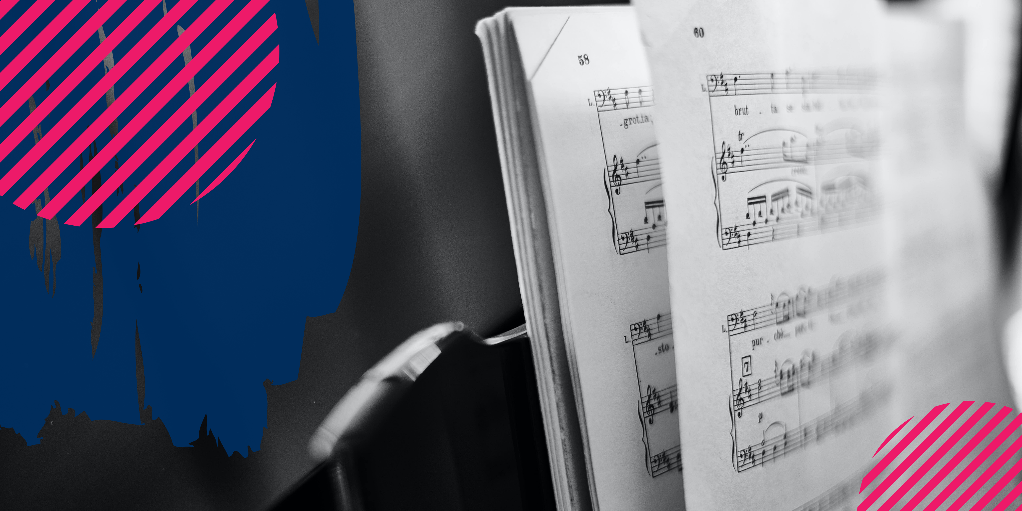 Sheet music. Graphic mashup using Canva.