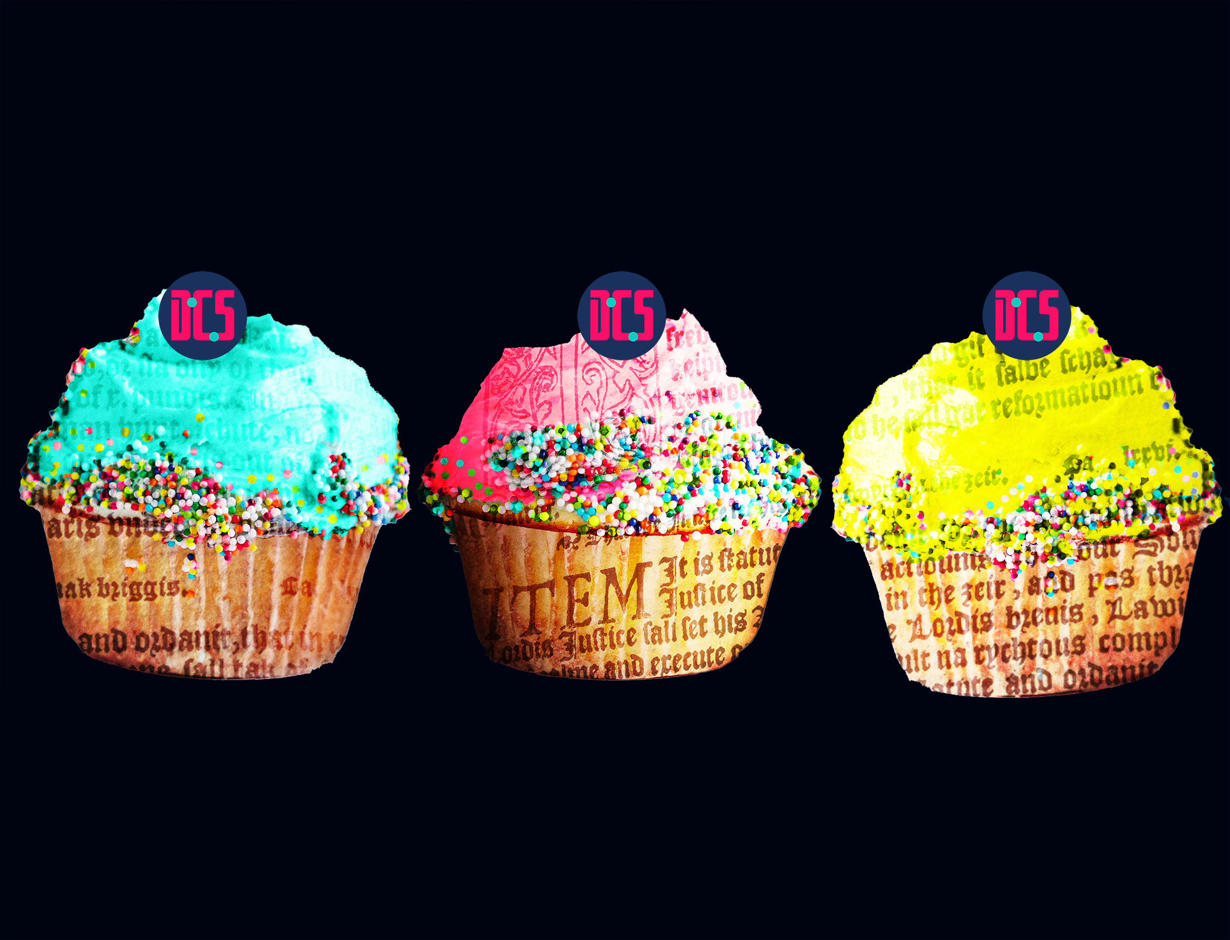 three cupcakes