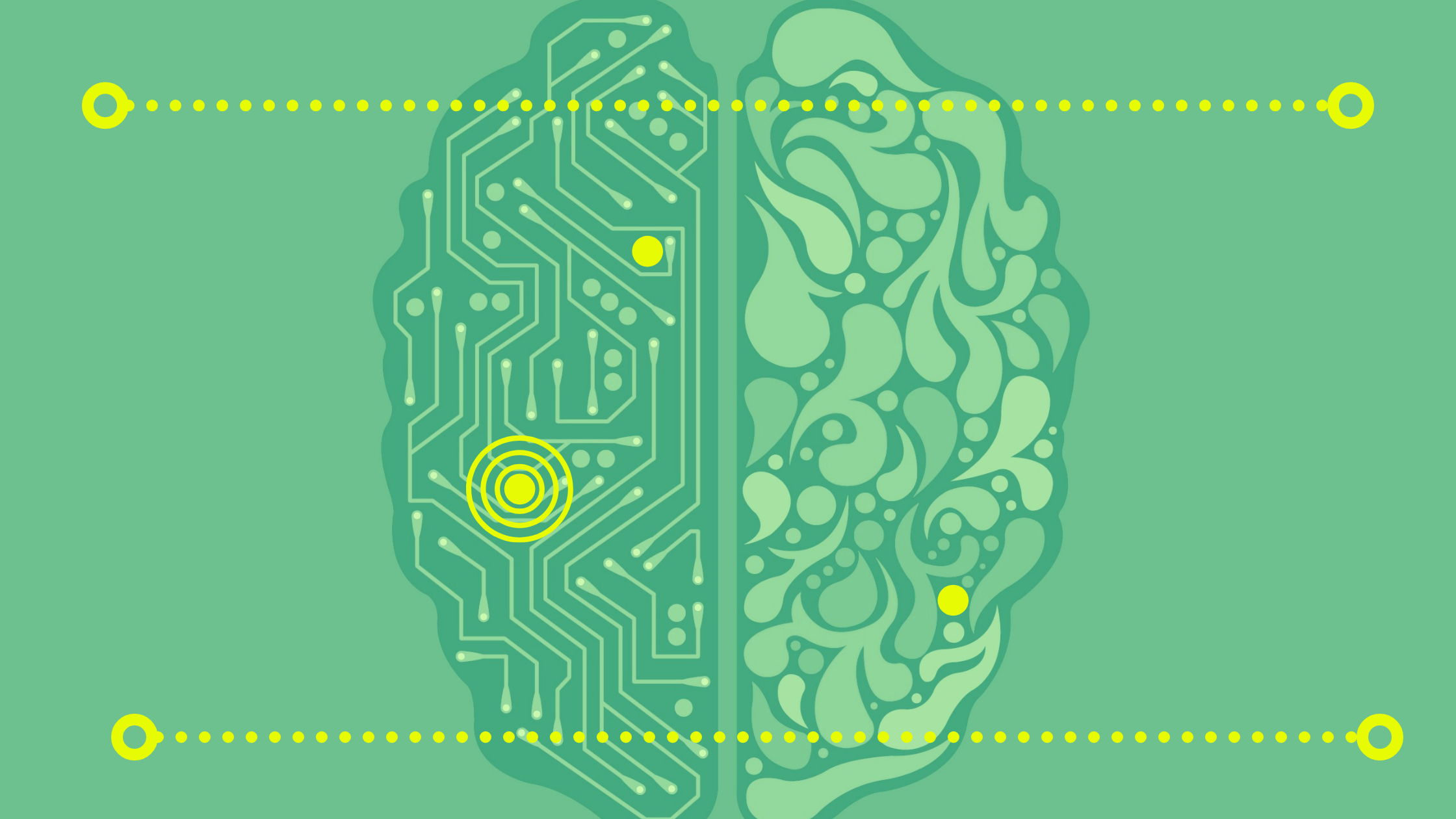 Graphic of right and left brain hemispheres 