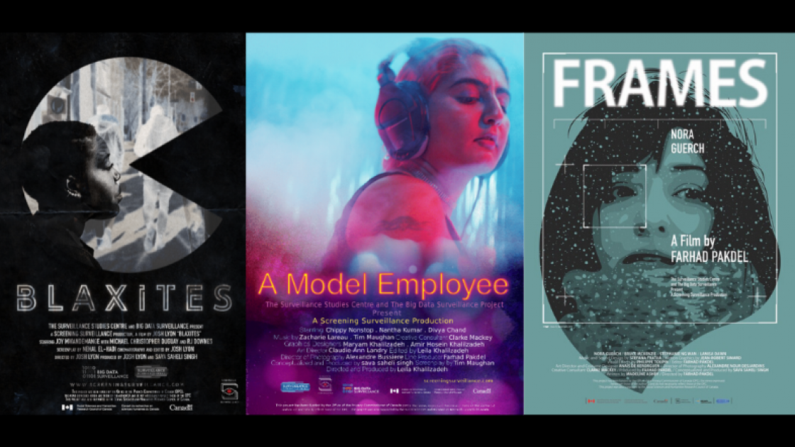 Posters for films "Blaxites", "A Model Employee", and "Frames"
