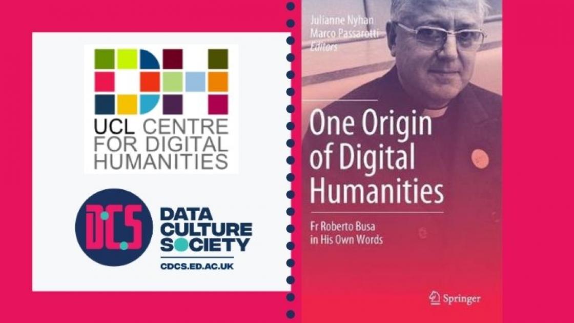 CDCS and UCL Centre for Digital Humanities logos, next to book cover