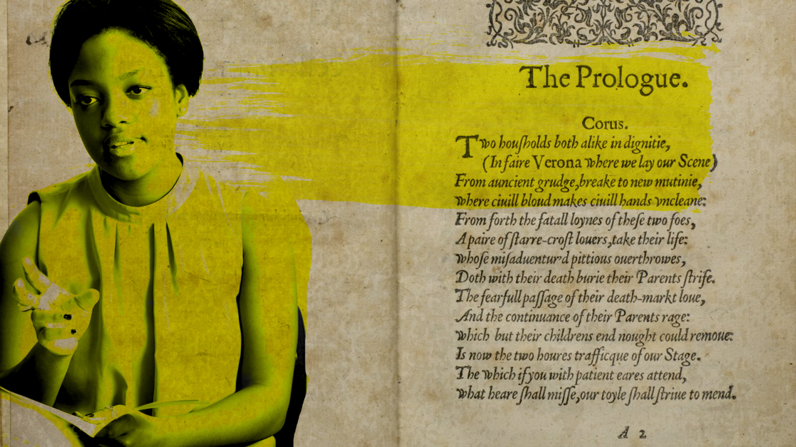 image of girl next to text