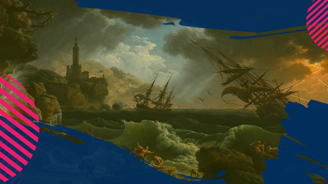 A Shipwreck in Stormy Seas graphic mashup
