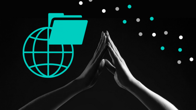 Hands touching graphic mashup