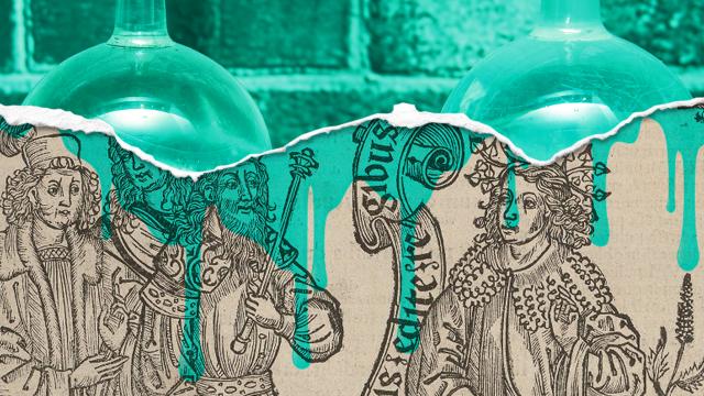 Graphic mashup of medieval drawing