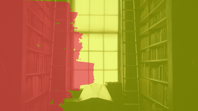 library with reading desk