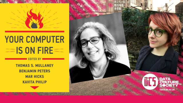 Profile pictures of authors next to image of front book cover