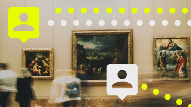 Timelapse of people in a gallery