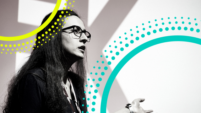 Photo of Dr Foteini Valeonti presenting