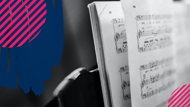 Sheet music. Graphic mashup using Canva.
