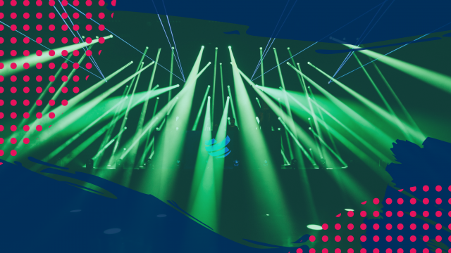 Stage lights. Graphic mashup using Canva.