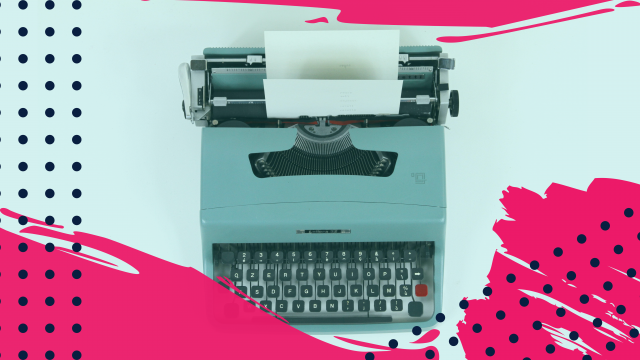 Typewriter. Graphic mashup using Canva.