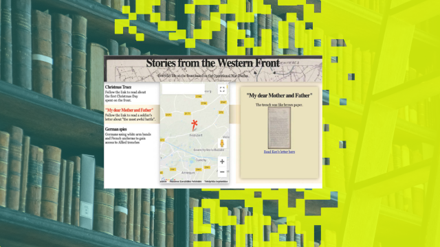 Stories from the Western Front: Everyday life on the front based on the Operation War Diaries. Visualisation prototype by Andrea Kocsis.