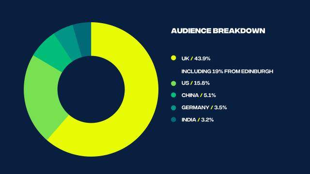 Audience Breakdown pie chart showing percentage of website visitors
